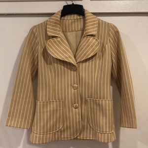 Vintage Pinstripe Yellow Blazer